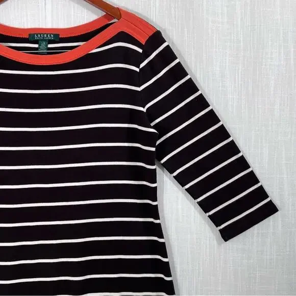 Lauren Ralph Lauren Cotton Striped Sheath Shirt Dress Size L - Picture 4 of 13